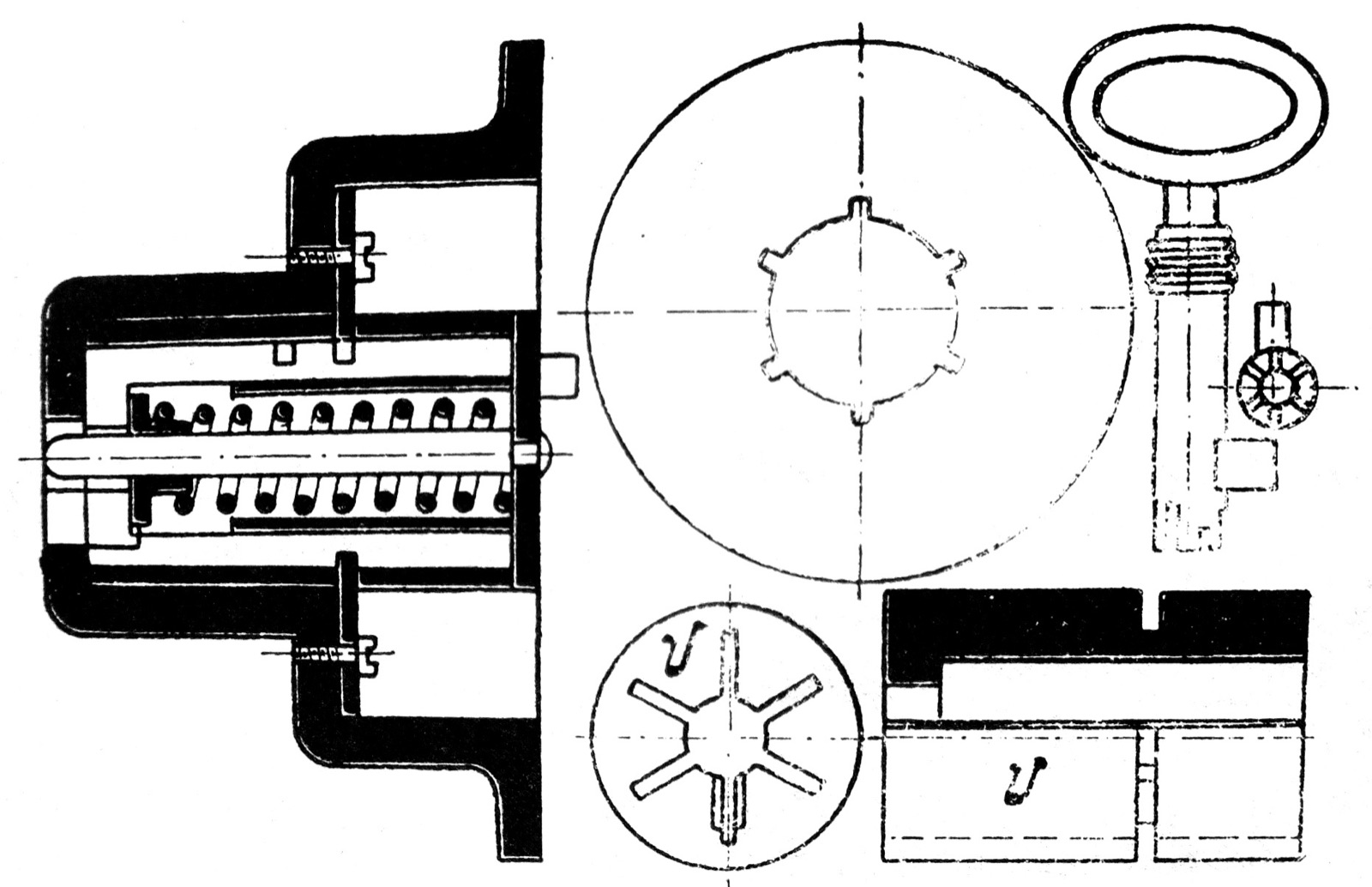 Bramah lock diagram from Otto's Encyclopedia, 1908